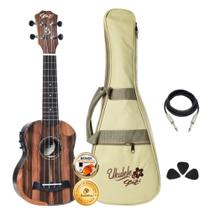 Kit Ukulele Seizi Bora-Bora Crush Soprano Elétrico Completo