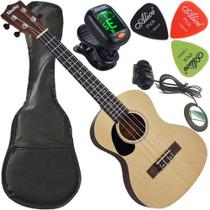 Kit Ukulele Shelby Tenor Canhoto Elétrico C/ Escudo Su25r