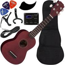 Kit Ukulele Soprano Elétrico Ativo Vogga VUK303 BC - Brown Coffee Ux03