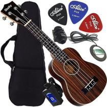 Kit Ukulele Soprano Elétrico Canhoto Com Capa Su21R Shelby