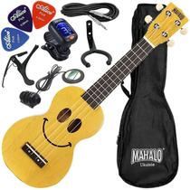 Kit Ukulele Soprano Elétrico Mahalo Série U-Smile Amarelo