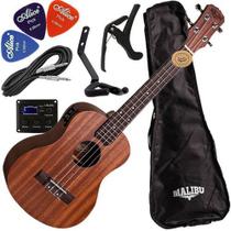 Kit Ukulele Tenor Eletrico Sapele Natural Malibu 26se C/ Bag