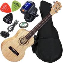 Kit Ukulele Tenor Eletroacústico Shelby Su25D Cedro Branco