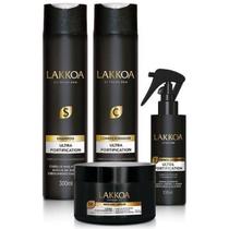 Kit Ultra Fortification Lakkoa Shampoo Cond Máscara Tônico Kit Ultra Fortification Lakkoa Shampoo Cond Máscara Tônico