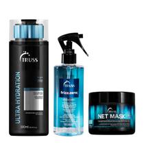 Kit Ultra Hydration Shampoo + Máscara Frizz Zero e Máscara Net Mask - Truss