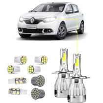 Kit Ultra Led Alta Baixa Sandero 07/14 Leds Internos 20000lm