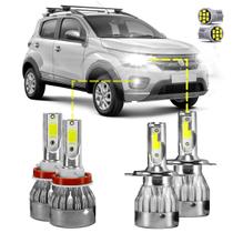 Kit Ultra Led Completo Fiat Mobi 2016 a 2023 20000lm 6500k