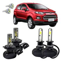 Kit Ultra Led Farol Alto Baixo H4 E Milha EcoSport 13 A 2017