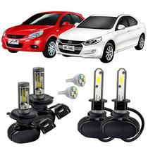 Kit Ultra Led Farol Alto Baixo H4 E Milha H3 Jac J2/J3 Kit Ultra Led Farol Alto Baixo H4 E Milha H3 Jac J2/J3