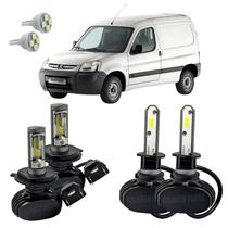 Kit Ultra Led Farol Alto Baixo H4 E Milha Partner 99 A 2009
