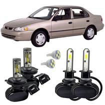 Kit Ultra Led Farol Alto Baixo H4 Milha Corolla 1993 A 1997 Kit Ultra Led Farol Alto Baixo H4 Milha Corolla 1993 A 1997