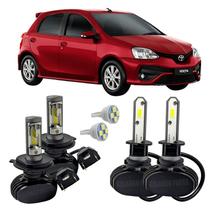 Kit Ultra Led Farol Alto Baixo H4 Milha Etios Hatch E Sedan