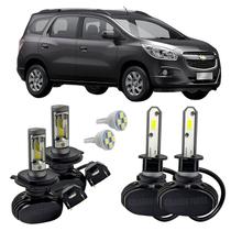 Kit Ultra Led Farol Alto Baixo H4 Milha Spin 2012 Em Diante