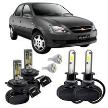 Kit Ultra Led Farol Alto Baixo Milha Corsa Classic 02 A 2009
