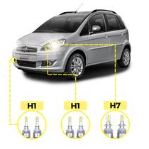 Kit Ultra LED Fiat Idea 2006/2016 20000 Lúmens 6500K H1 H7