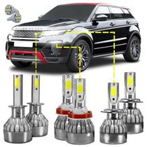 KIT ULTRA LED Range Rover Evoque 11/16 20000 LÚMENS 6500K Alto/Baixo/Milha