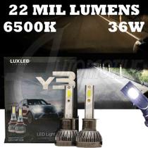 Kit Ultra Led Y3 Super Branco 6500K 36W 22.000 Mil Lumens H7