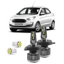 Kit Ultra Nano Led R8 Ford Ka 2015/2020 30000 Lúmens 6500K (Alto E Baixo)