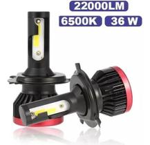 Kit Ultraled 6500k 22000 lumens lâmpada super branca 36w H1 H7 H3 H4 H11 Hb4 H16 par farol alto baixo milhas Y3 C/ Cooler 12V efeito xenom