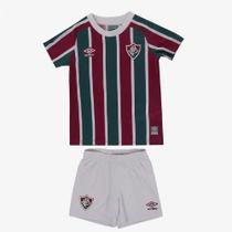 Kit Umbro Fluminense I 22/23 Infantil - Vinho/Branco/Verde