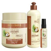 Kit Umectante finalização e umectação 1 Banho 500ml 1 Finalizador 500ml 1 Óleo de coco cremoso 55ml