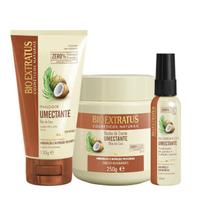 Kit Umectante finalização e umectação capilar 1 Banho 250ml 1 Finalizador 150ml 1 Óleo de coco cremoso 55ml