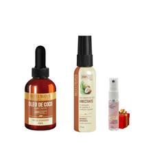 Kit Umectante umectação capilar 1 Óleo de coco 40ml 1 Óleo cremoso de coco 55ml + Presente Lourre 15ml