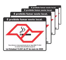 Kit Un 6 Placa Proibido Fumar Pvc Jaime