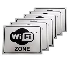 Kit Un 6 Placa Pvc Wifi Zone Auto-Adesiva Jaime