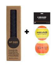 Kit Undergrip Spider Preto e 02 Bolinhas HEAD Beach Tennis