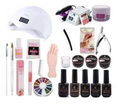 Kit Unha Acrigel Gel Porcelana Fibra Unhas Profissional Nail