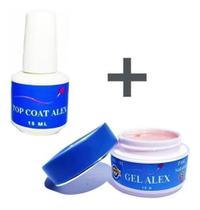 Kit Unha Gel 15 Gramas Consistente E Tope Coate Ktt