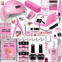 Kit Unha Gel Acrigel Fibra Para Iniciantes Completo Cabine Sun 5 estufa Unhas lixadeira elétrica Manicure Profissional Kit Unha Gel Acrigel Fibra Para Iniciantes Completo Cabine Sun 5 estufa Unhas lixadeira elétrica Manicure Profissional