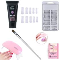 Kit Unha Gel Poligel Unha Pincel Acessórios Cabine Sun LedUv - GAROTA BONITA