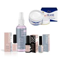Kit Unha Higienizante Primer Top Cot Desidrat Gel Base Volia