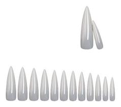 Kit Unha Postiça Modelo Stiletto Leitosa Tips C/100 Unidades