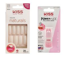 Kit Unha Quadrado Longo + Cola de Unhas Pink Nail Kiss NY