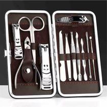 Kit Unhas Completo 12Em1 Profissional Cortador Tesoura E