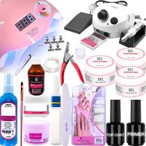 Kit Unhas Gel Uv Acrigel Lixa Elétrica Cabine Sun 48w 4.2