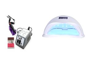 Kit Unhas Lixadeira Mercedes 2000 + Cabine Led Uv 48w Sun5