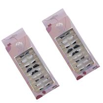 Kit Unhas Postiças Branco e Preto