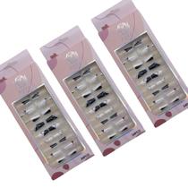 Kit Unhas Postiças Branco e Preto