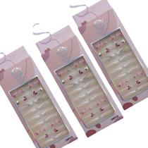 Kit Unhas Postiças Delicadas Borboletas