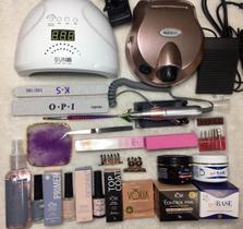 Kit Unhas Uv/Led + Lixadeira + Volia Antibacterial + Acessór