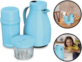 Kit Unibaby Conjunto De Garrafas Térmicas Quente E Frio + Pote Dosador Para Leite Em Pó Unitermi