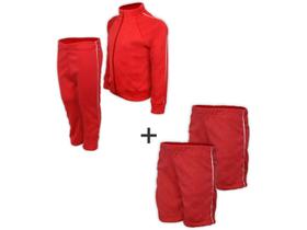 Kit Uniforme Escolar Helanca Elanca Completo Vermelho
