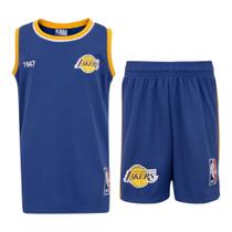 Kit Uniforme Los Angeles Lakers Infantil Nba Regata + Calção - Kit Uniforme Los Angeles Lakers Infantil Nba Regata + Calção -