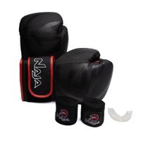 Kit Unissex Naja Boxe Muay Thai Anatômico Preto/Vermelho Kit Unissex Naja Boxe Muay Thai Anatômico Preto/Vermelho