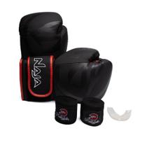 Kit Unissex Naja Boxe Muay Thai Anatômico Preto/Vermelho Kit Unissex Naja Boxe Muay Thai Anatômico Preto/Vermelho