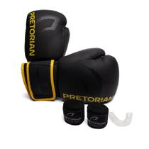 Kit Unissex Pretorian Boxe Muay Thai FX-2 Preto/Dourado